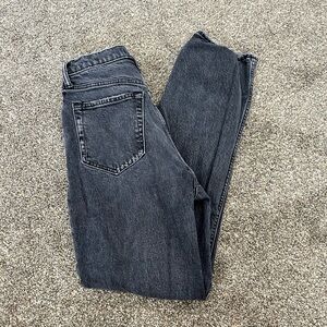 Abercrombie Black Distressed Dad High Rise Jeans